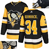 Penguins #34 Tom Kuhnhackl Black Glittery Edition Adidas Jersey,baseball caps,new era cap wholesale,wholesale hats